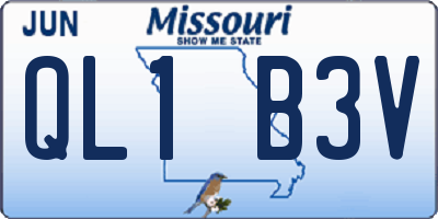 MO license plate QL1B3V