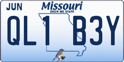 MO license plate QL1B3Y