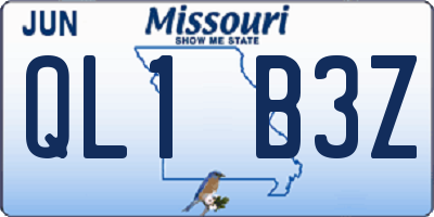 MO license plate QL1B3Z