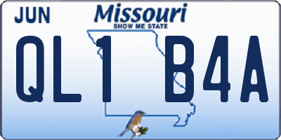 MO license plate QL1B4A
