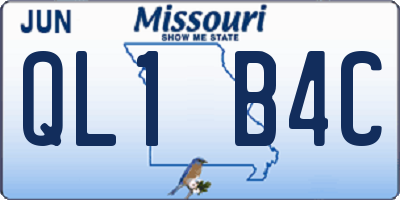 MO license plate QL1B4C