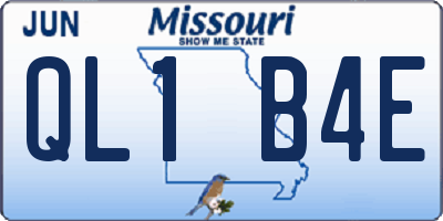 MO license plate QL1B4E
