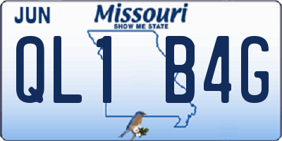 MO license plate QL1B4G