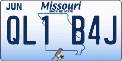 MO license plate QL1B4J