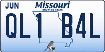MO license plate QL1B4L