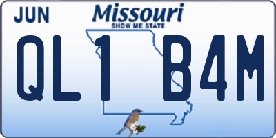 MO license plate QL1B4M
