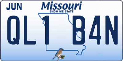 MO license plate QL1B4N
