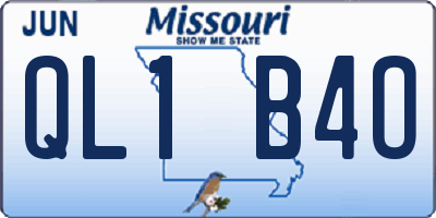MO license plate QL1B4O