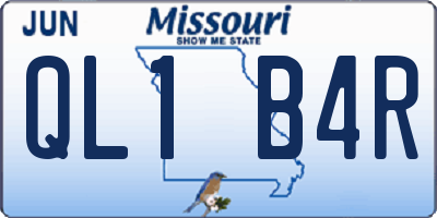MO license plate QL1B4R