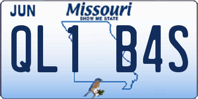 MO license plate QL1B4S