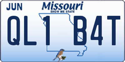 MO license plate QL1B4T