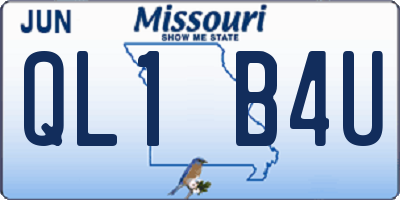 MO license plate QL1B4U