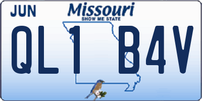MO license plate QL1B4V