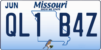 MO license plate QL1B4Z