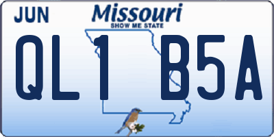 MO license plate QL1B5A