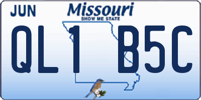 MO license plate QL1B5C