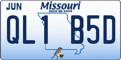 MO license plate QL1B5D