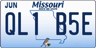 MO license plate QL1B5E