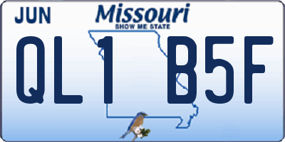 MO license plate QL1B5F