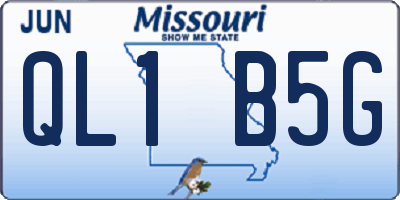 MO license plate QL1B5G
