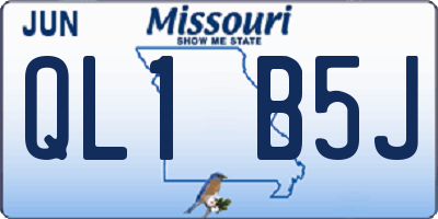 MO license plate QL1B5J