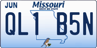 MO license plate QL1B5N