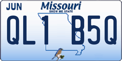 MO license plate QL1B5Q