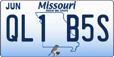 MO license plate QL1B5S