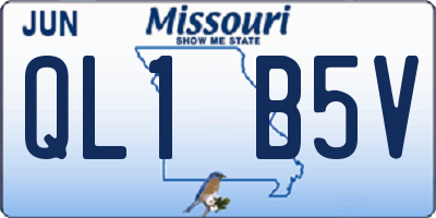 MO license plate QL1B5V