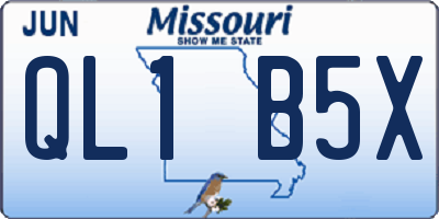MO license plate QL1B5X