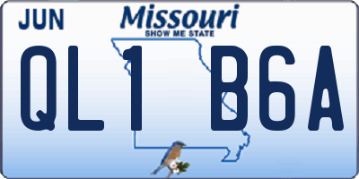 MO license plate QL1B6A