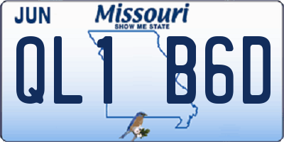 MO license plate QL1B6D