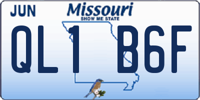 MO license plate QL1B6F