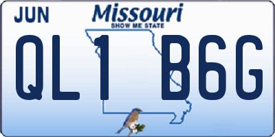 MO license plate QL1B6G