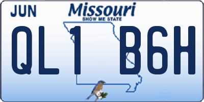 MO license plate QL1B6H