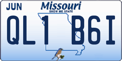 MO license plate QL1B6I