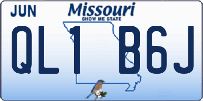 MO license plate QL1B6J