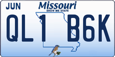 MO license plate QL1B6K