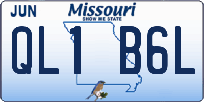MO license plate QL1B6L