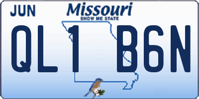 MO license plate QL1B6N