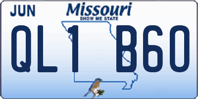 MO license plate QL1B6O