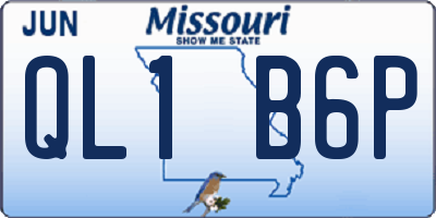 MO license plate QL1B6P