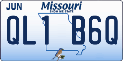 MO license plate QL1B6Q