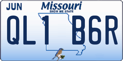 MO license plate QL1B6R
