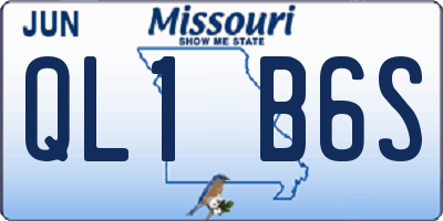 MO license plate QL1B6S