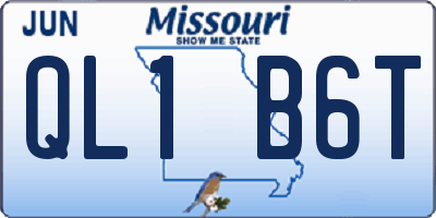 MO license plate QL1B6T