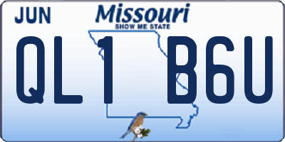 MO license plate QL1B6U
