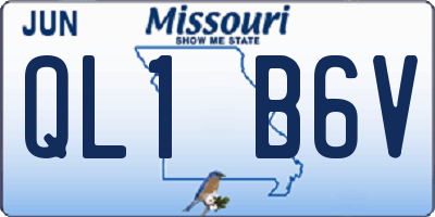 MO license plate QL1B6V