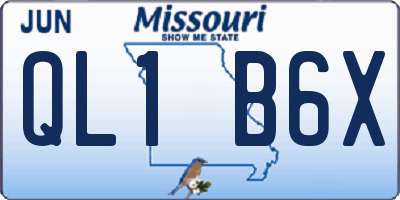 MO license plate QL1B6X