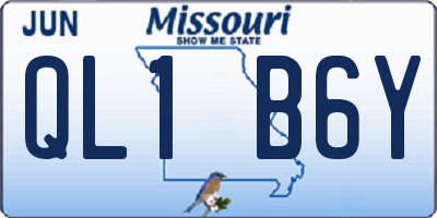 MO license plate QL1B6Y